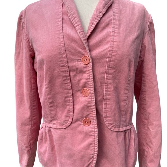 Talbots Corduroy Blazer Jacket Pink Ballet Girly Barbiecore Feminine Coquette -8 - Picture 3 of 14